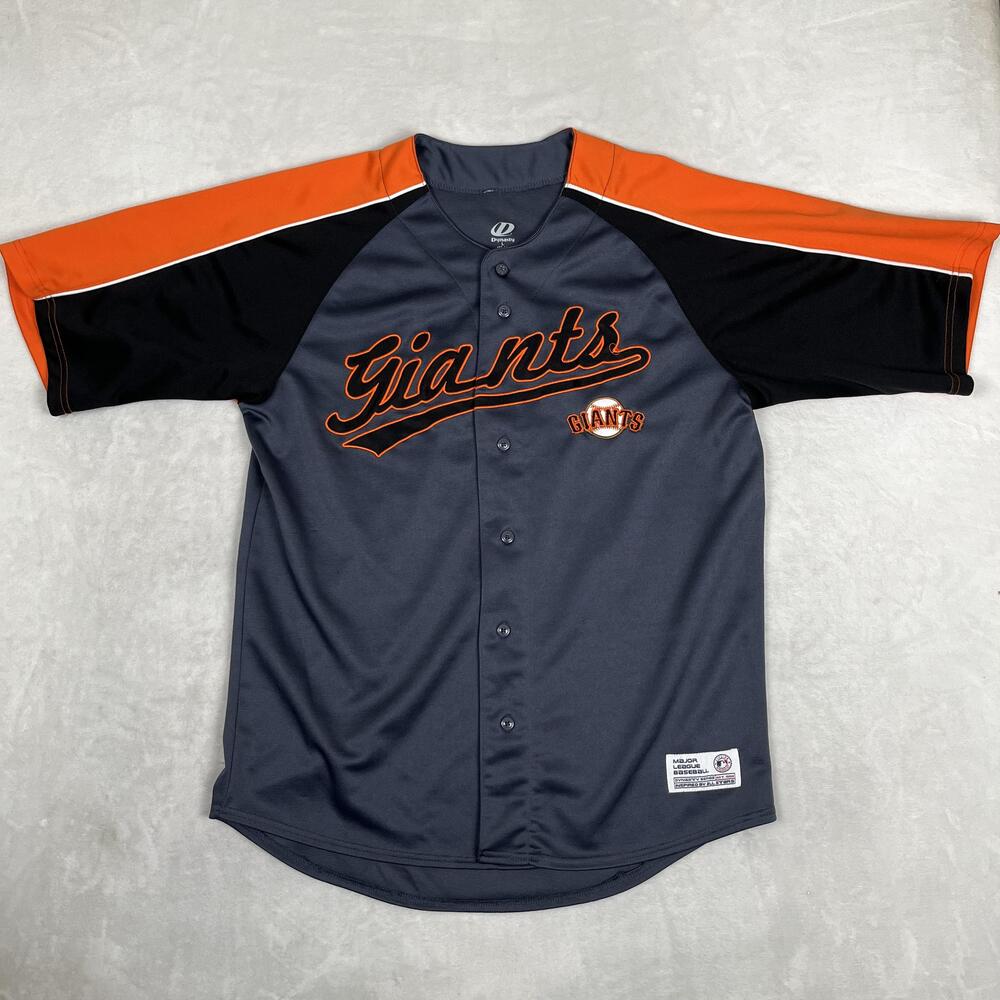 San Francisco Giants Jersey Mens Large Gray Black Orange MLB Baseball Dynasty